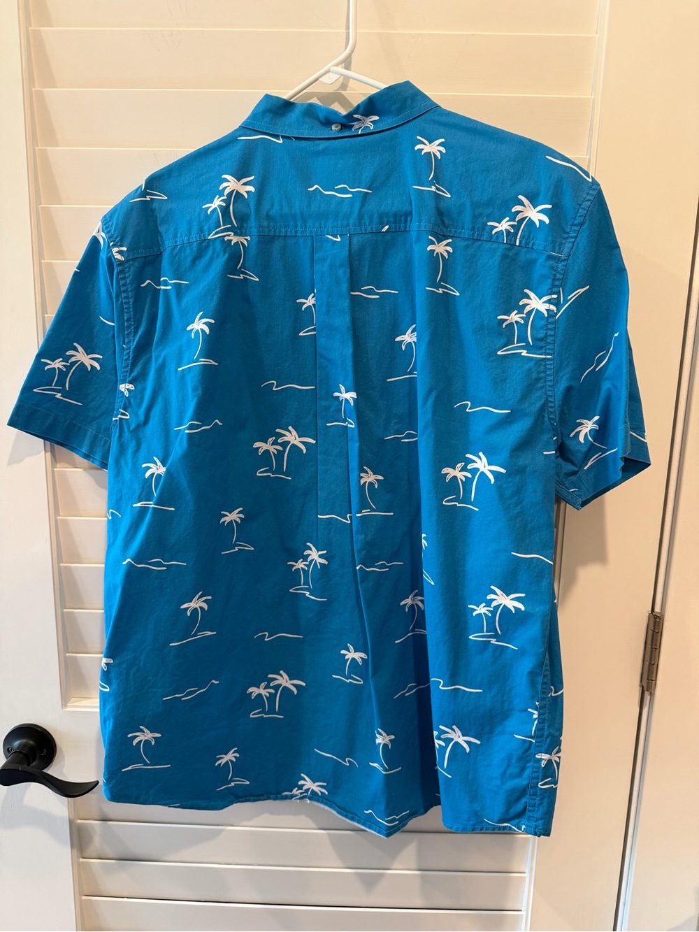 chubbies Blue Palm Tree Print Short-Sleeve Button Shirt